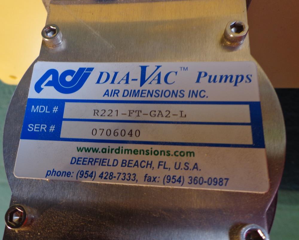 DIA-VAC PUMP R221-FT-GA2-L